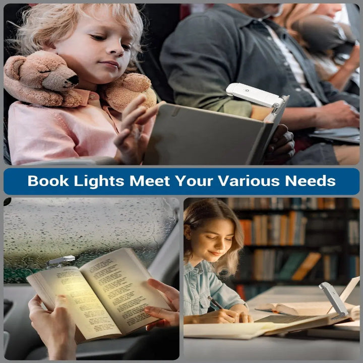 USB Rechargeable Reading Light — Ideal for Nighttime Reading Without Disturbance