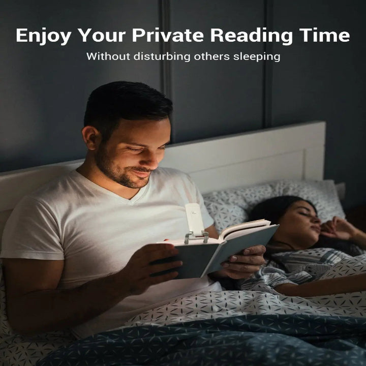 USB Rechargeable Reading Light — Ideal for Nighttime Reading Without Disturbance