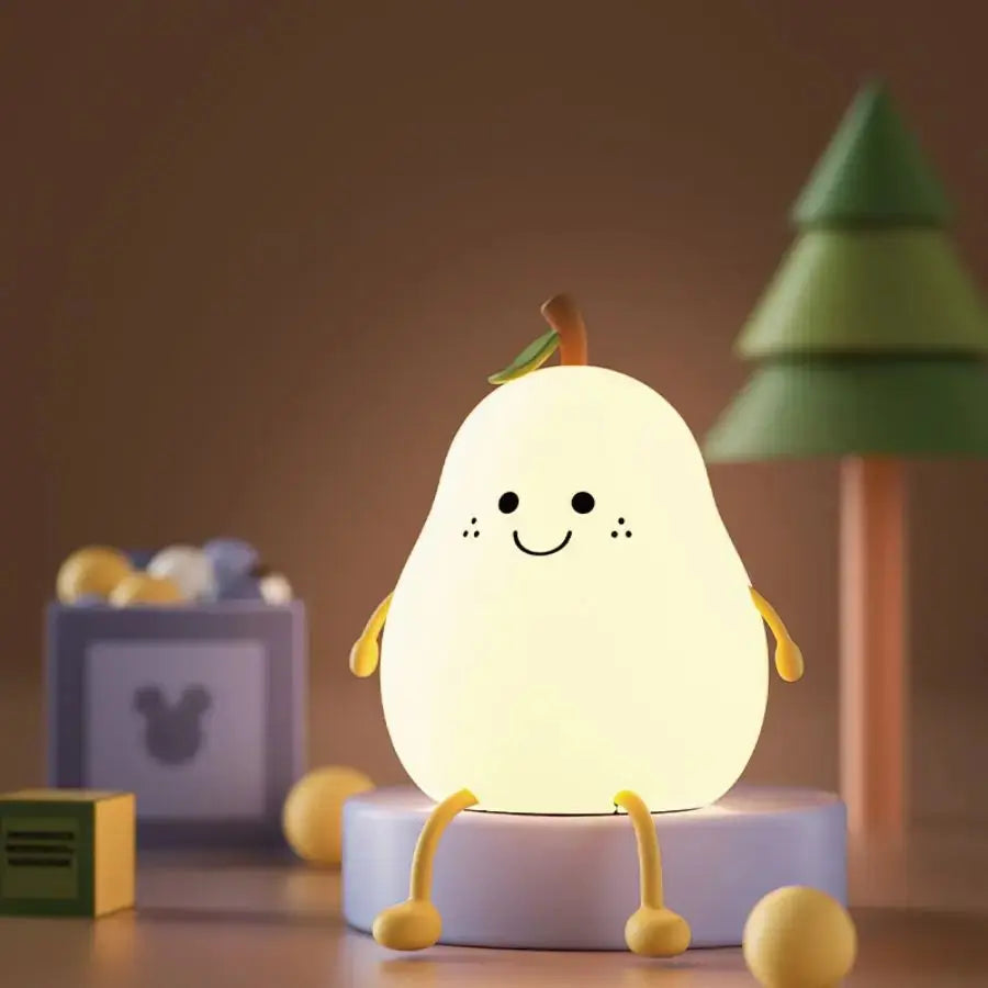 Teardrop-shaped silicone nocturnal lamp
